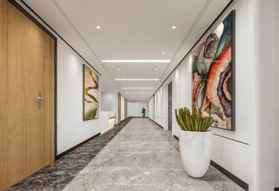 现代办公室过道3D模型下载